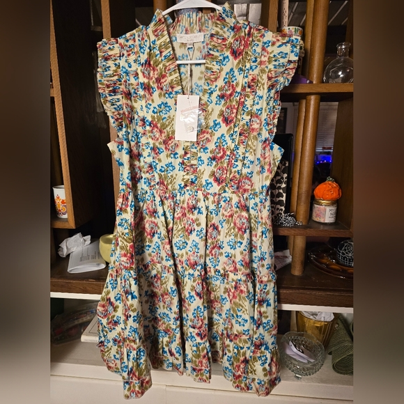 Caroline Constas Floral Ruffle Sleeve Mini Dress NWT - Picture 1 of 6